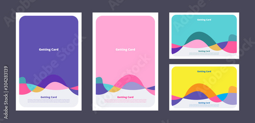 getting card minimal pastel colour with abstract background cute graphic for text message vector illustration