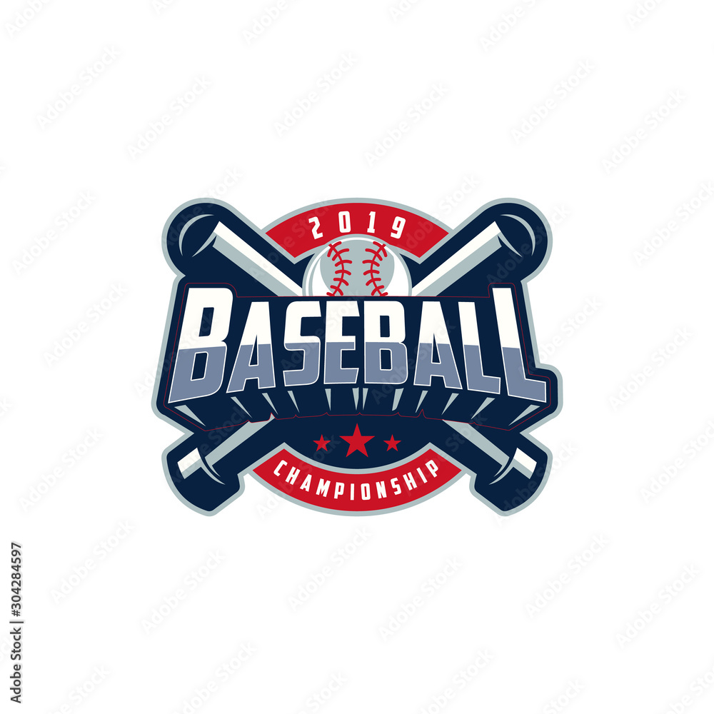 Baseball championship logo design inspiration. Template logo Stock