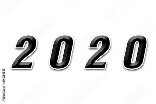 Happy new year 2020 white font and colourful background