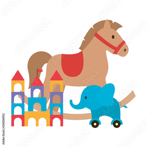 Isolated variety of toys vector design