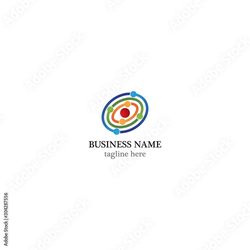 Molecule logo template icon design
