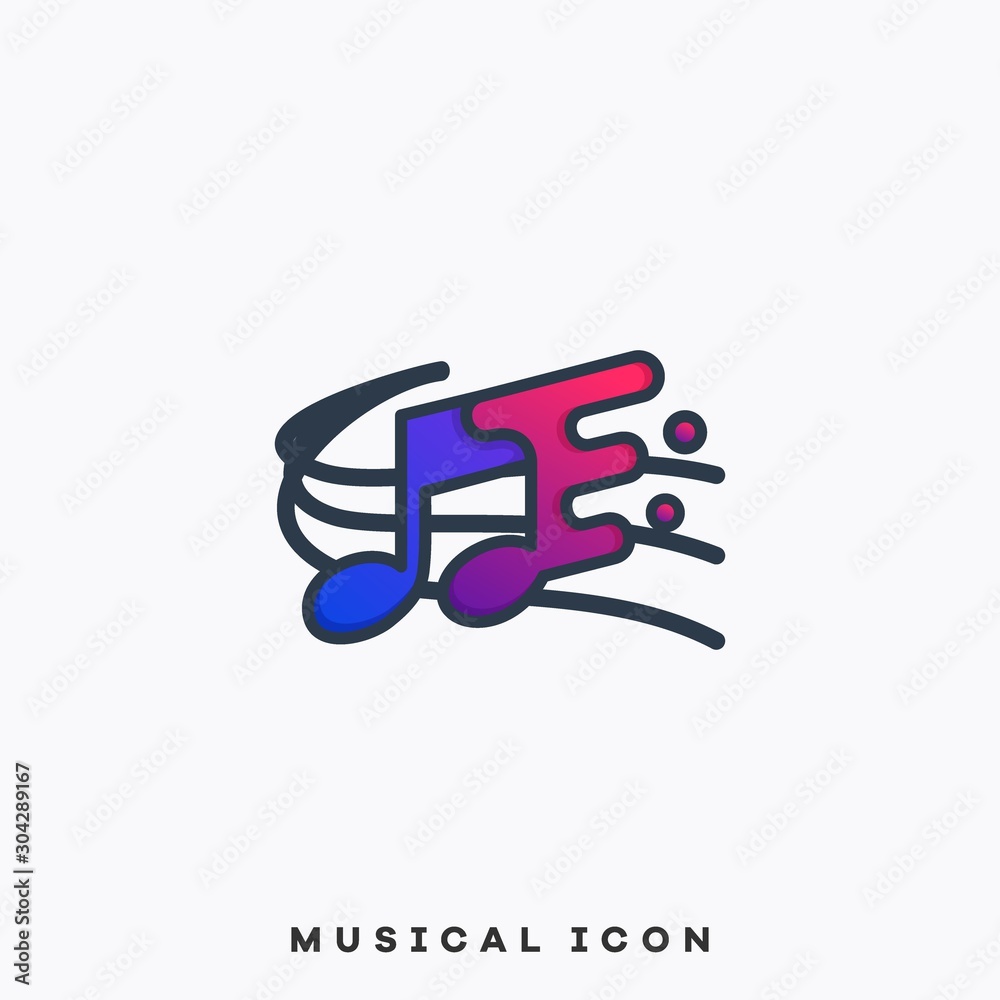 Music Notes Illustration Vector Design Template Music Notes Illustration Vector Design Template