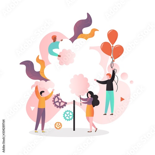 Amusement park cotton candy vector concept for web banner, website page
