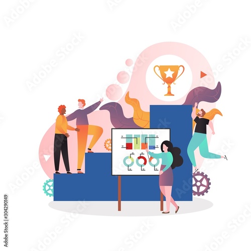 Coaching vector concept for web banner, website page
