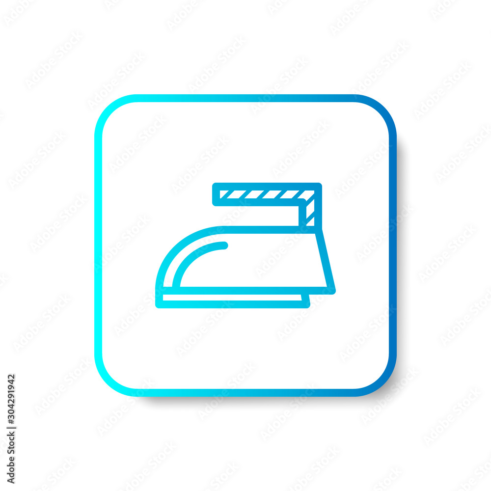iron outline icon in smooth gradient background button iron outline icon in smooth gradient background button