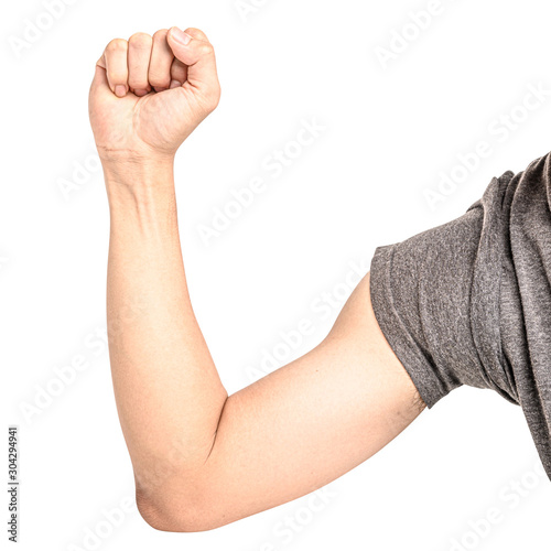 visible veins arm and hand isolated on a white background