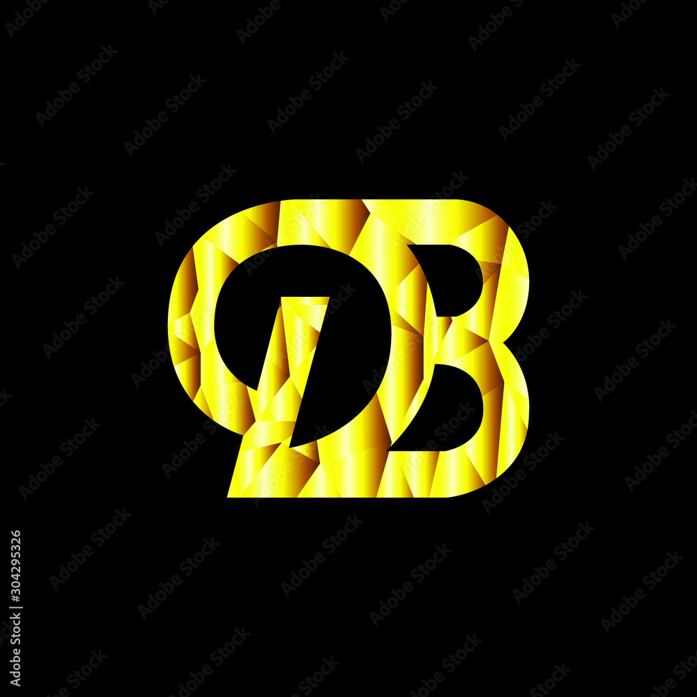 DB letter golden icon in middle of golden sparking ring. DB logo sign with  empty center. Golden sparkling ring with dust glitter graphic on black  background. Glorious decorative glowing shiny design. Stock