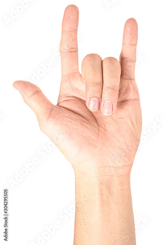 Hands in the form of heart on white background with clipping path.