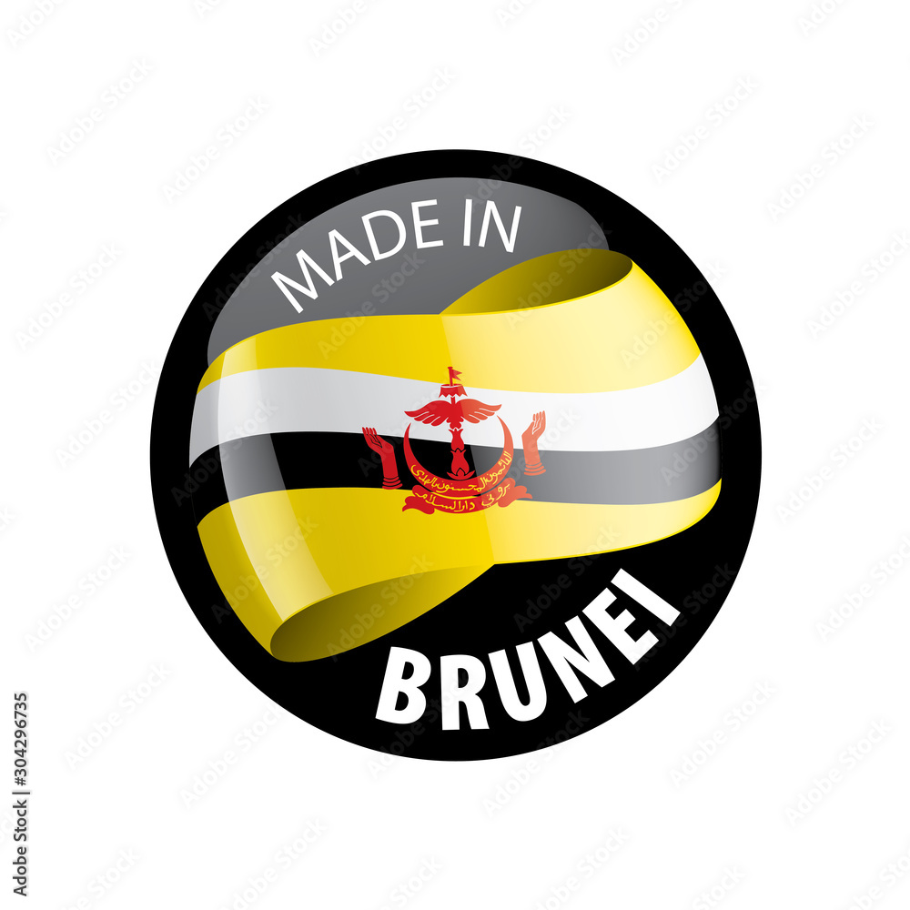 Fototapeta premium Brunei flag, vector illustration on a white background