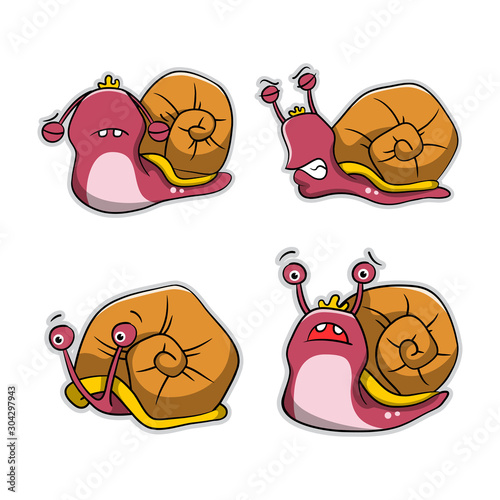 Collection of Snail Cartoon Action