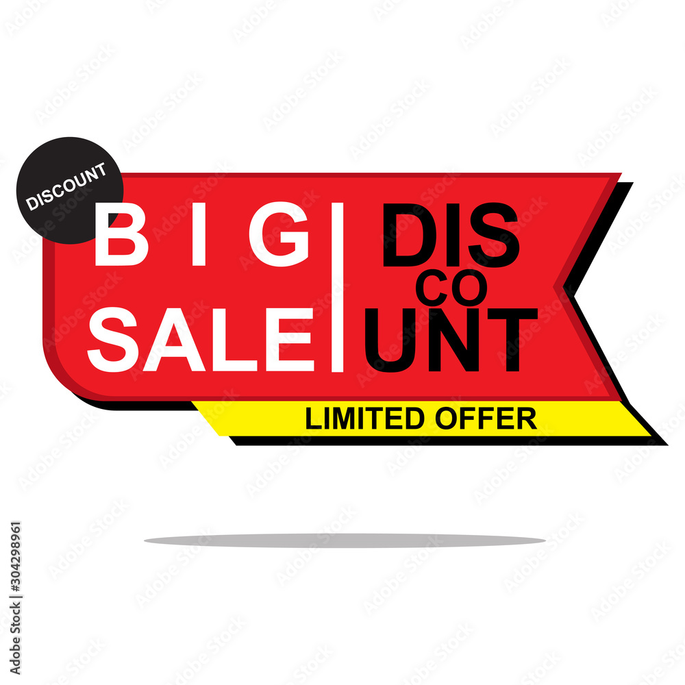 Shopping sales countdown promotional labels vector. big sale