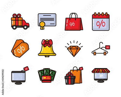 bundle of commercial set icons