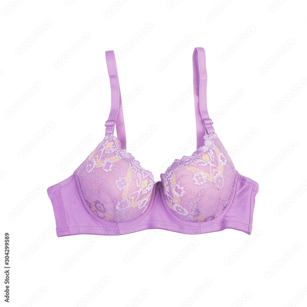 bra or violet colour bra on white background bra or violet colour bra on white background