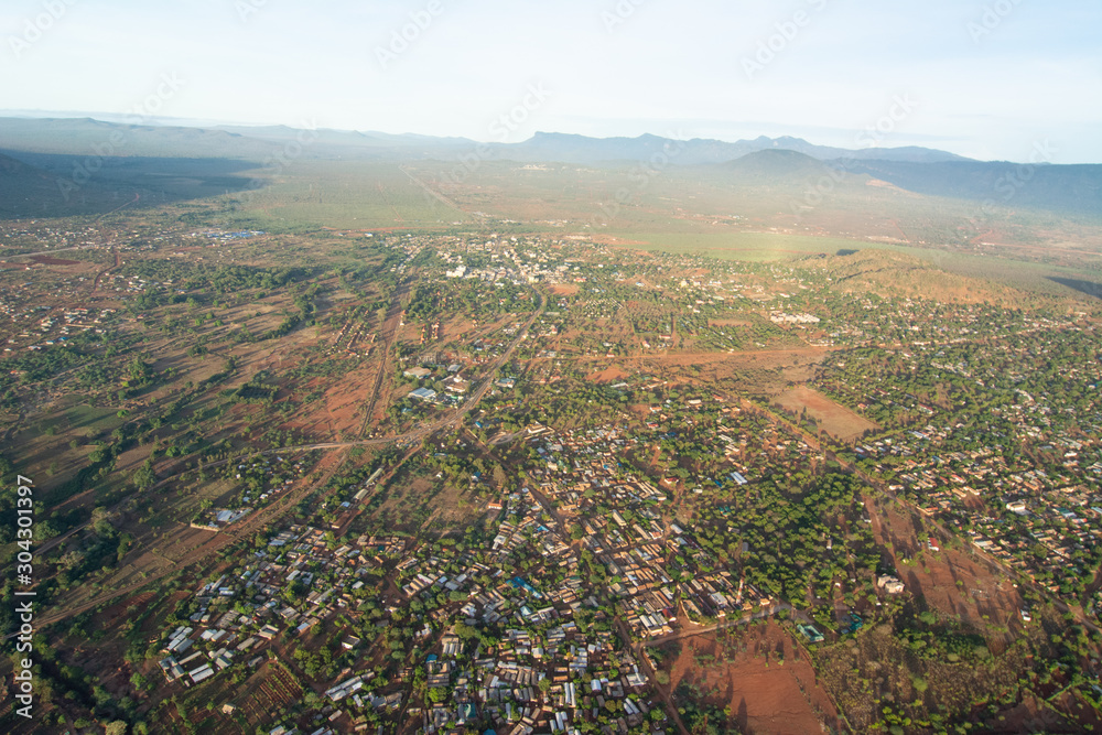 Obraz premium Voi Town in Kenya near Tsavo National Park