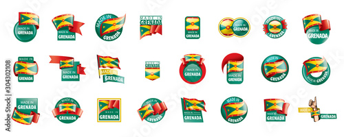 Grenada flag, vector illustration on a white background