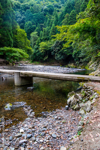 Kiyotaki River and bridge. Ukyo-ku, Kyoto City, Kyoto, Japan photo