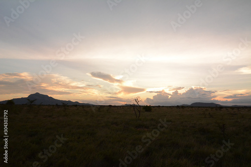 cloudy sunset in rukinga kenya