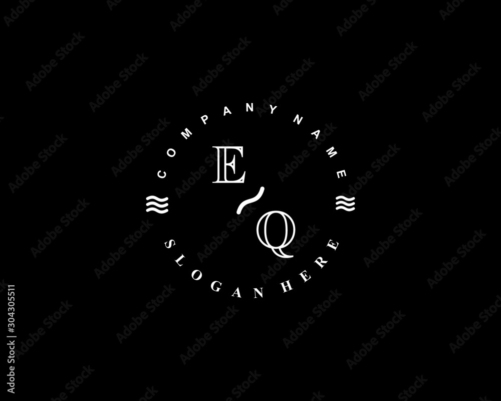 Initial EQ vintage logo template