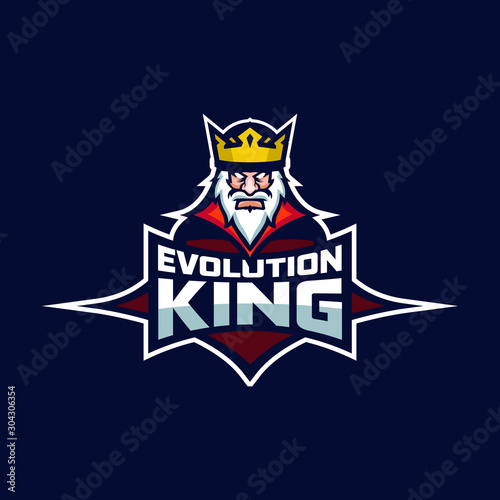  Evolution king esport gaming mascot logo template