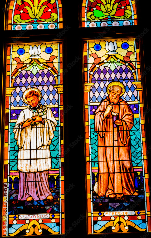 Saints Stained Glass San Fernando Cathedral San Antonio Texas