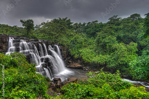 Savdav waterfall in monsoon  Kankavli  Maharashtra  India