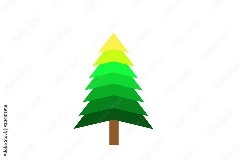 Obraz premium Christmas tree on a white background.