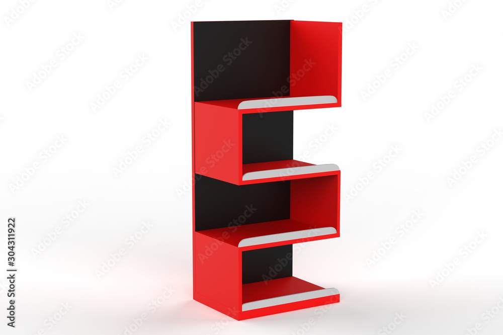 Display stand, retail display stand for product , display stands isolated on white background. 3d illustration Display stand, retail display stand for product , display stands isolated on white background. 3d illustration