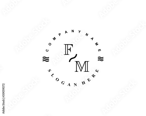 Initial FM vintage logo template