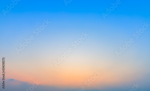 blue bright dramatic sunset sky in countryside or beach colorful cloudscape texture air background.