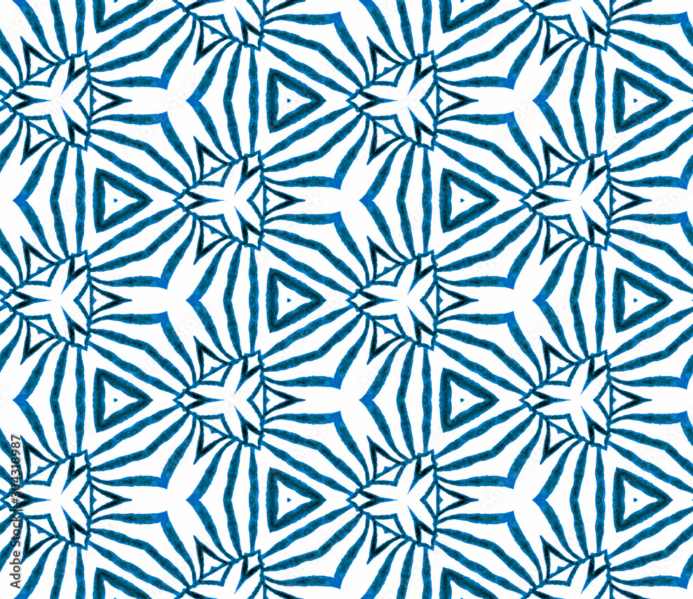 Blue handdrawn seamless pattern. Hand drawn waterc Blue handdrawn seamless pattern. Hand drawn waterc