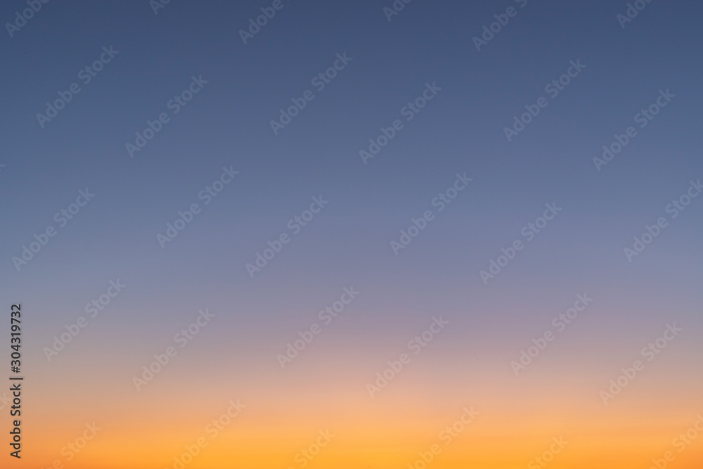 Vector gradient background, Natural colors. Sunset in the sky with blue, Orange and red dramatic colors