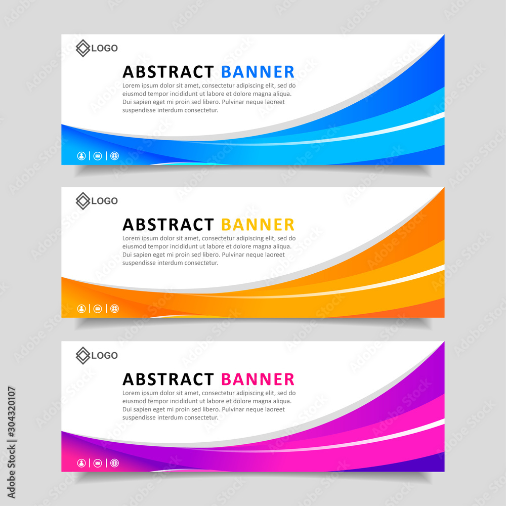 Modern abstract banner template set