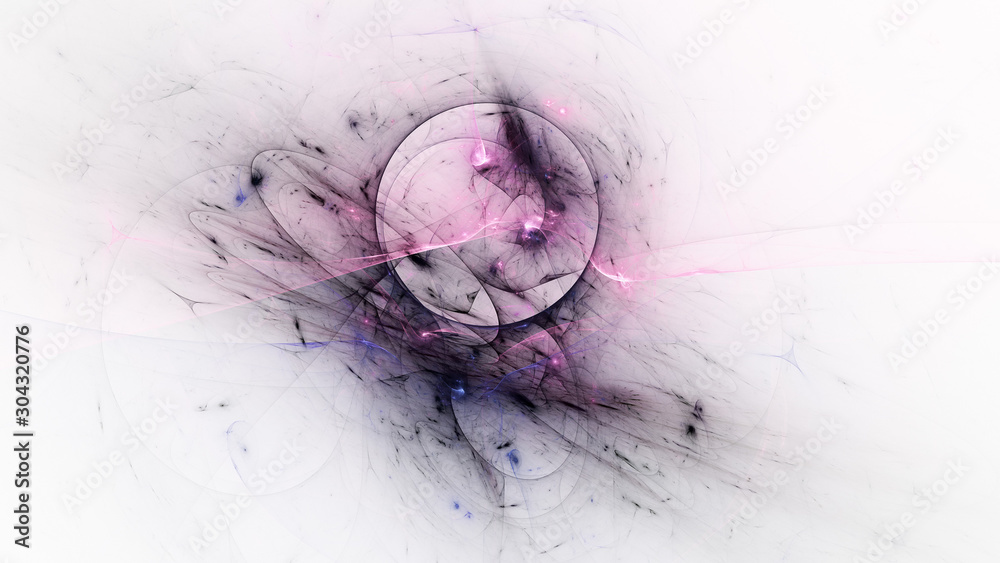 Obraz Abstract blue and rose glowing shapes. Fantasy light background. Digital fractal art. 3d rendering.