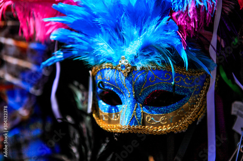 Colorful and Bright Venetian Carnaval Masks, Italy