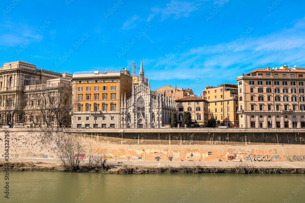 Daily View to the Tiber River, Rome, Italy