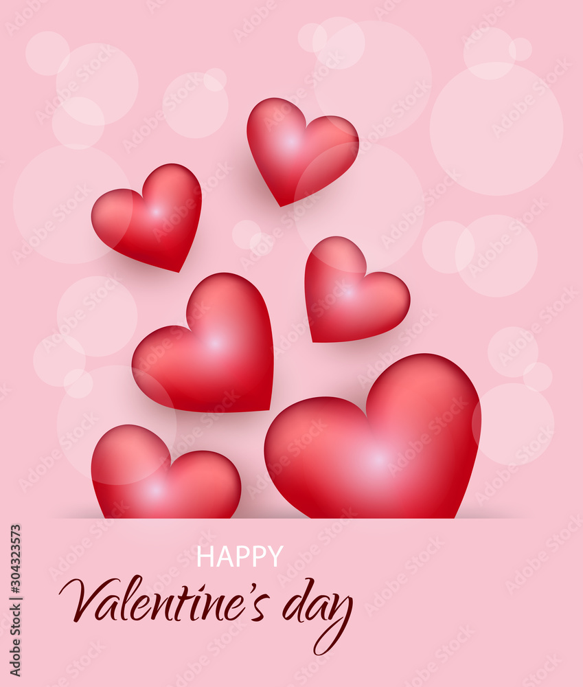 Happy valentines day postcard in vector EPS 10