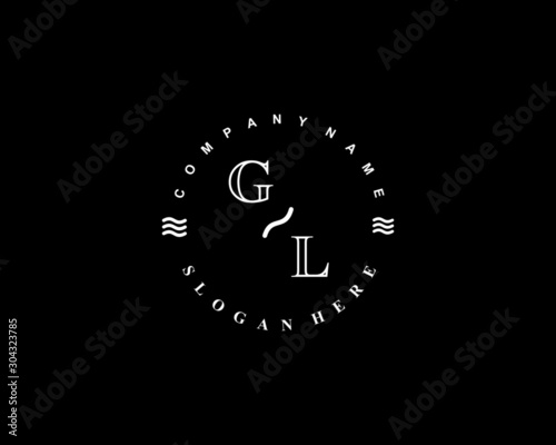 Initial GL vintage logo template