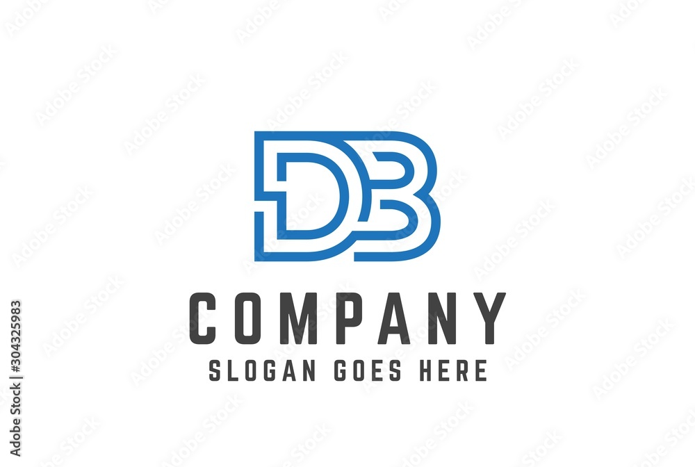 Blue initial letter DB logo vector template Blue initial letter DB logo vector template