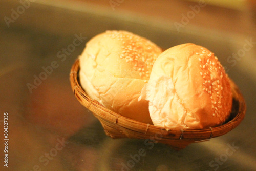 Butter bread inside, eaten at noon