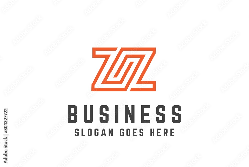 Orange initial letter ZZ logo vector template Orange initial letter ZZ logo vector template