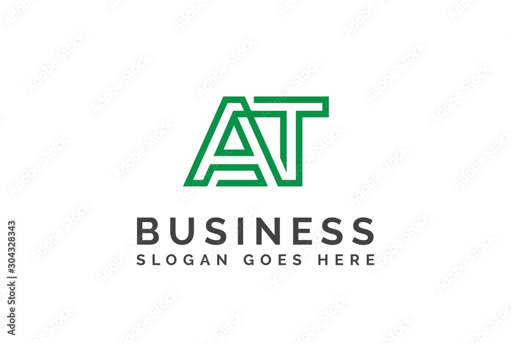 Green initial letter AT logo vector template Green initial letter AT logo vector template