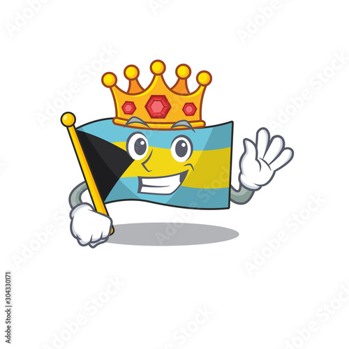 Mascot flag bahamas with in king character