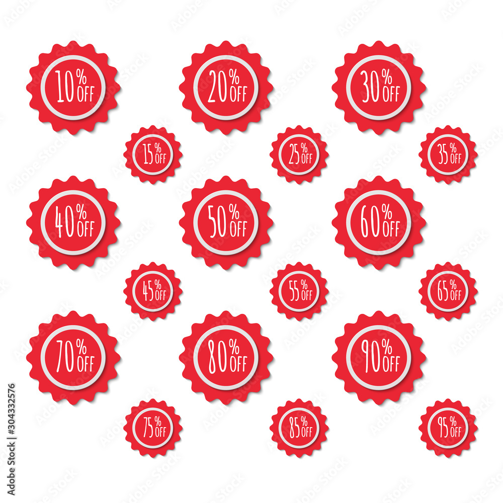red sale stickers collection. Set of labels red sale stickers collection. Set of labels