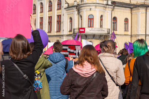 Fototapeta Naklejka Na Ścianę i Meble -  A protest against unemployment. Solving social problems.