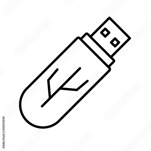 usb Icon Isolated On Abstract Background