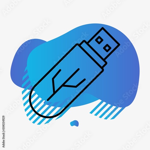 usb Icon Isolated On Abstract Background