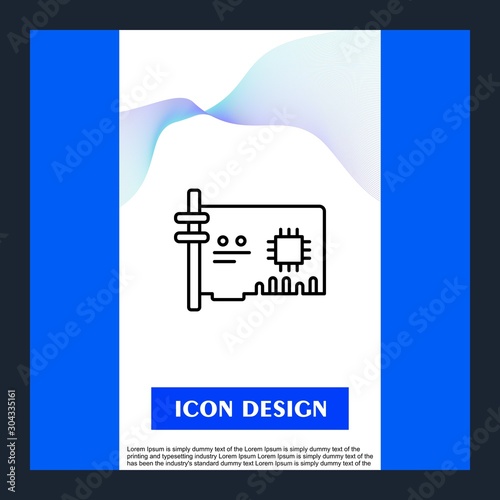  network Card Icon Isolated On Abstract Background