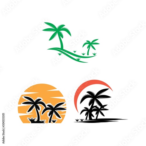 Set Tree icon Vector Illustration design Logo