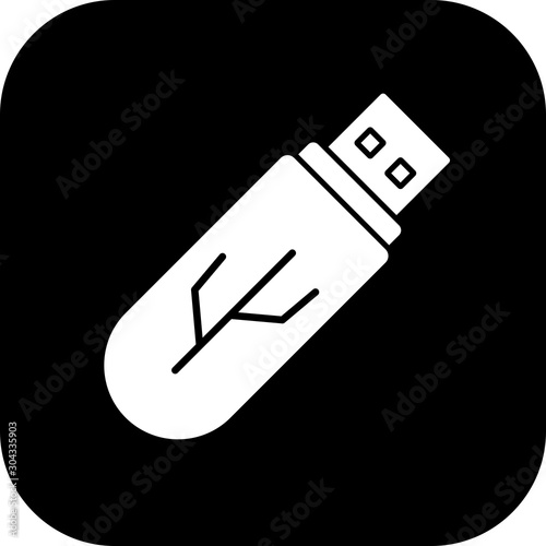 usb Icon Isolated On Abstract Background