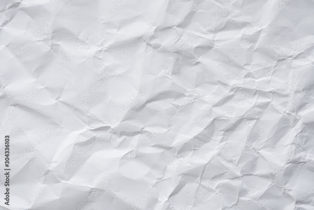 Fototapeta premium Abstract white crumpled paper texture background